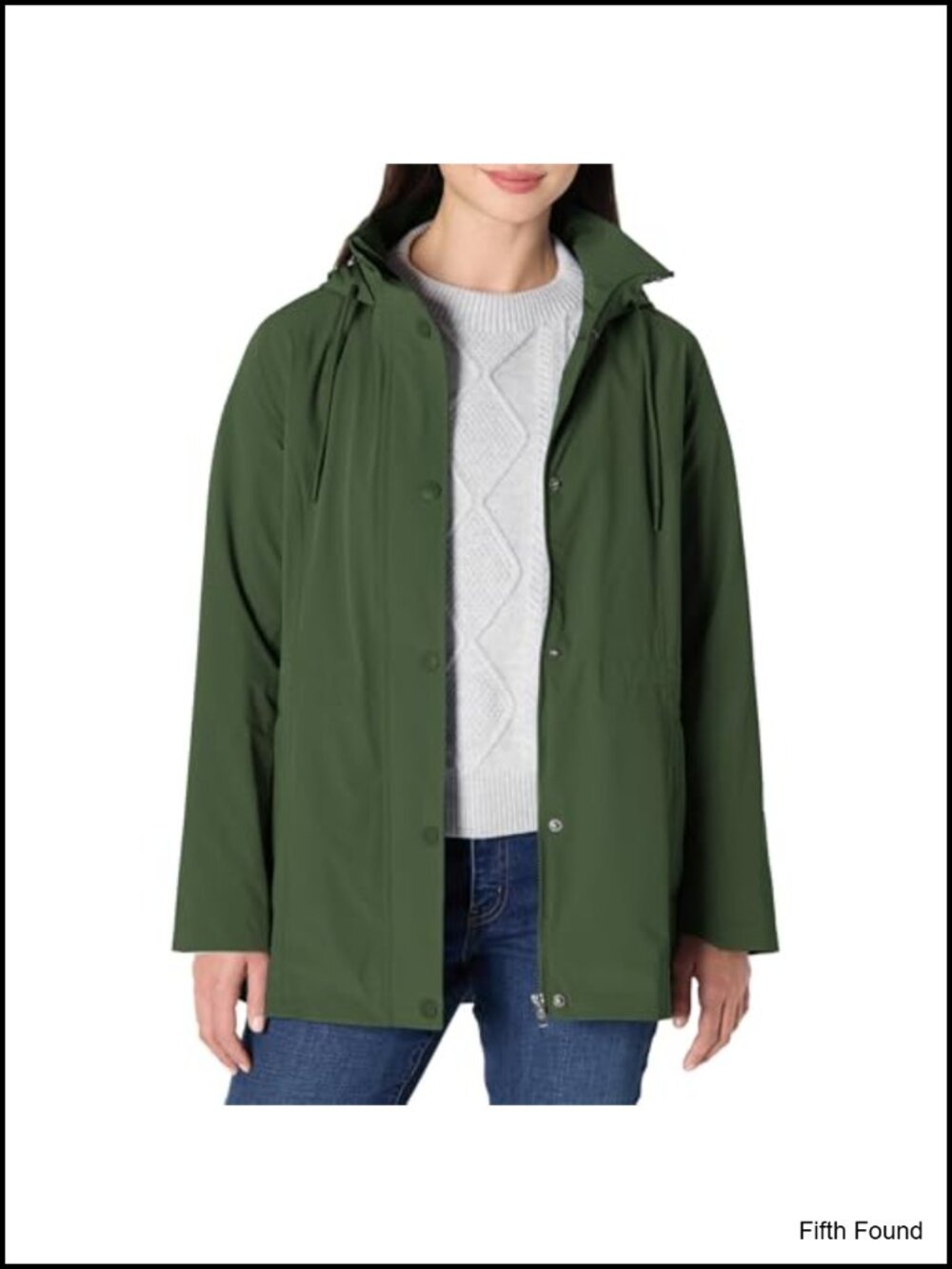 Women's Lightweight Waterproof Long Hooded Rain Jacket Relaxed Fit